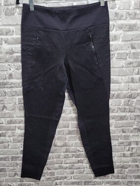 Athleta Peak Hybrid Fleece Tight Pants Black, Zip Pockets Womens M, Performance